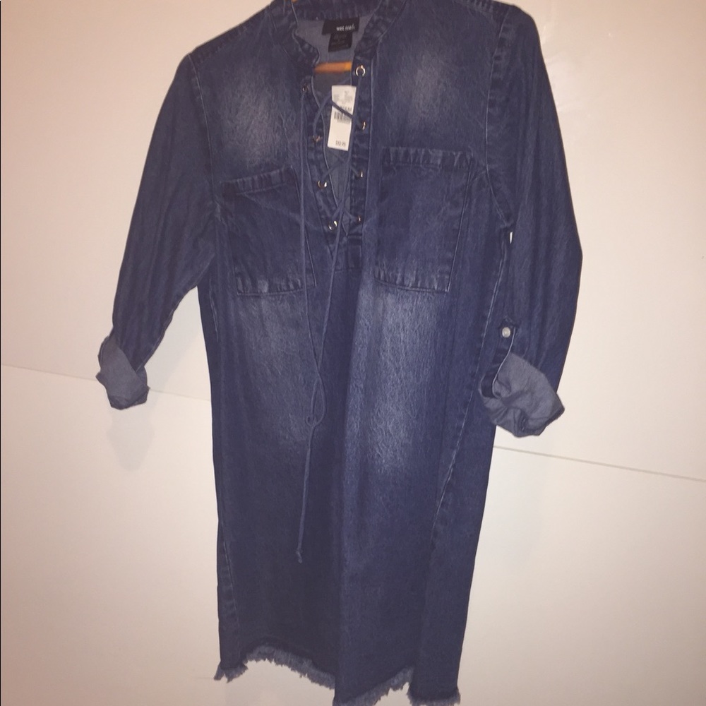 Lace Up Jean Dress